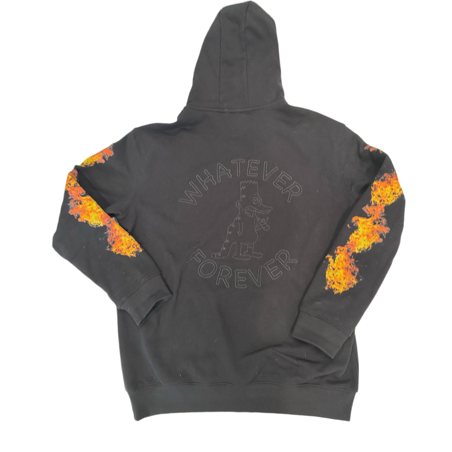 Black on Black whatever forever embroidered hoodie
