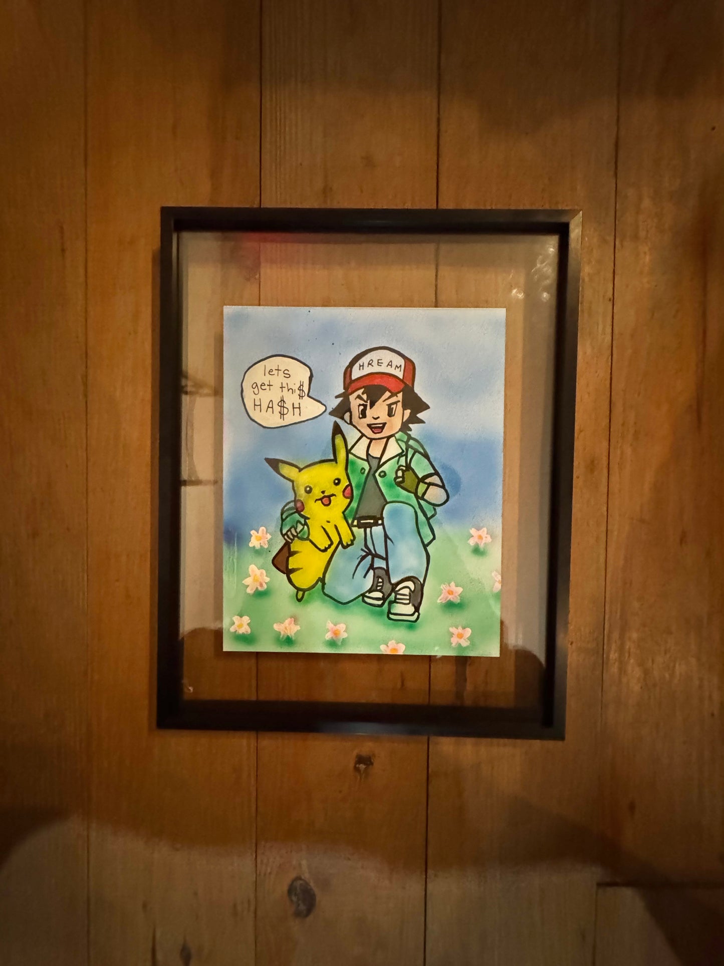 trevy metal vs gz1 lets get this hash ash n pika framed painting