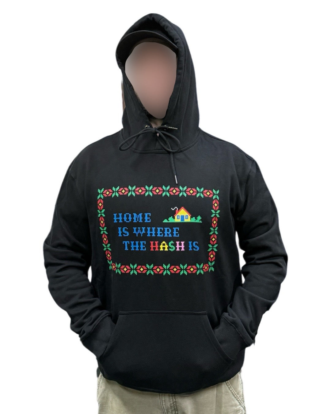 home is where the hash black hoodie