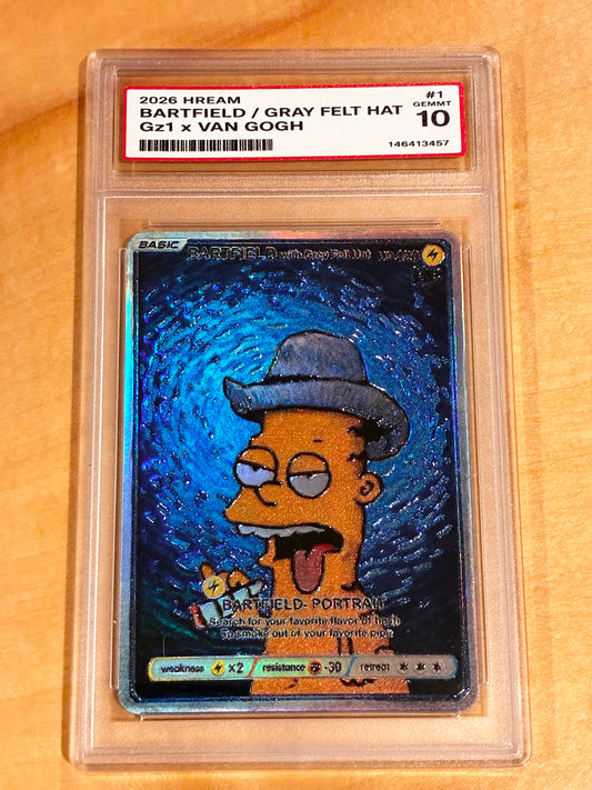 Bartfield GRAY Felt HAT CARD