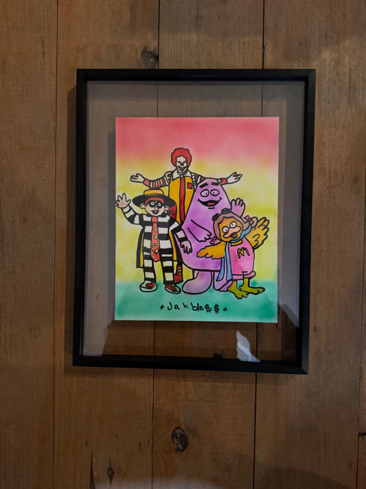 trevy metal vs gz1 jahbless burger gang framed painting