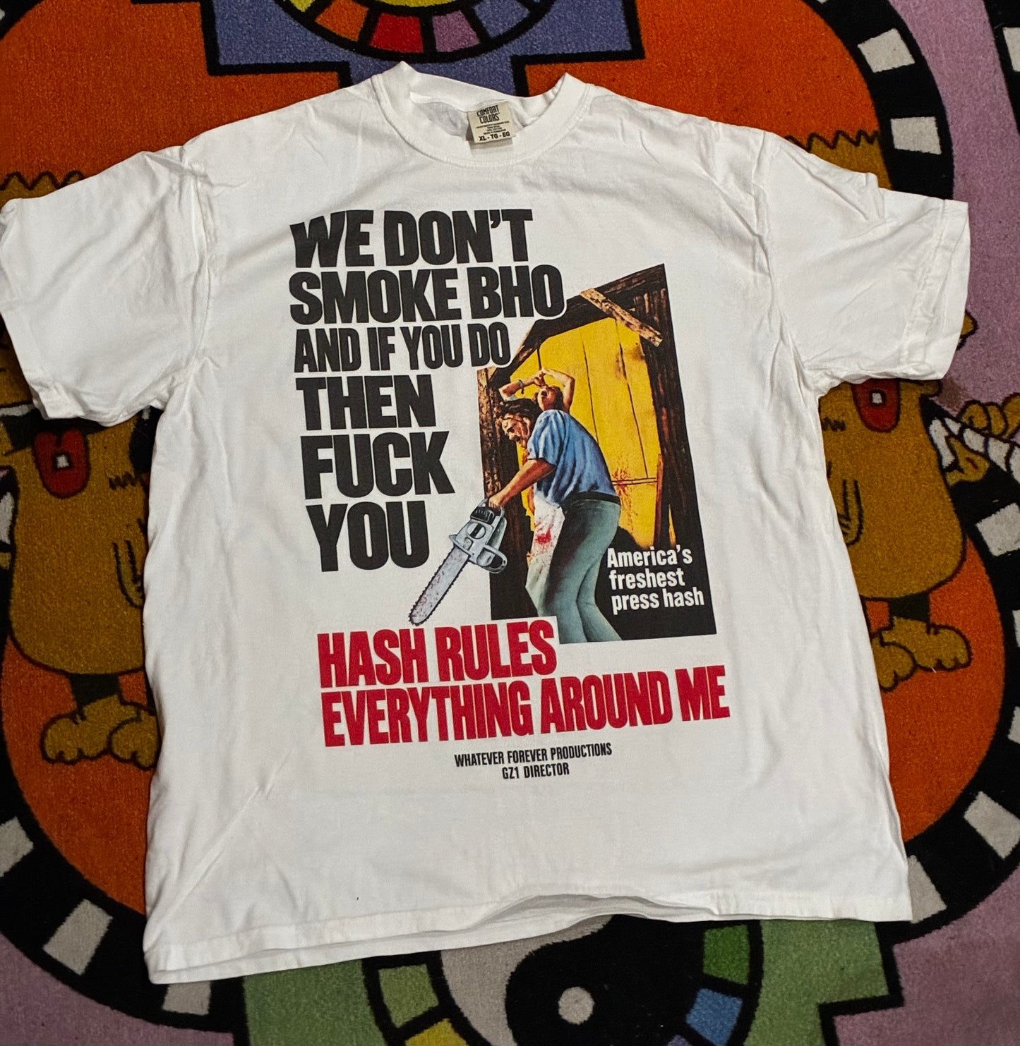 texas chainsaw does not smoke bho shirt (halloween series)