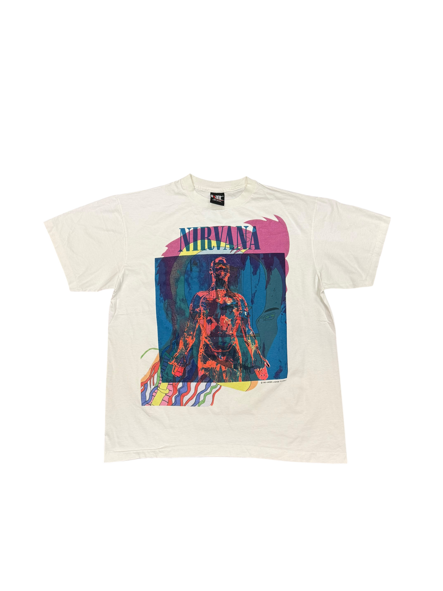 (XL) nirvana sliver white shirt