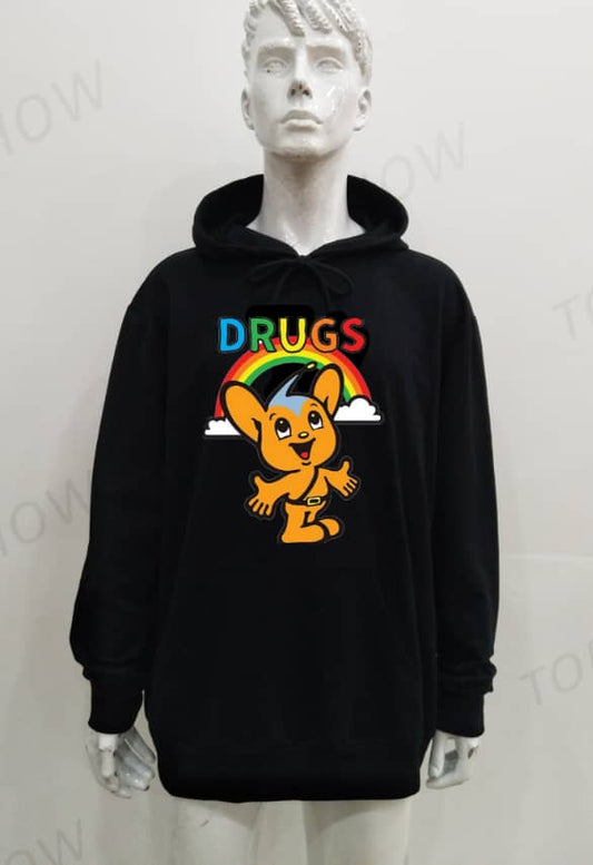 BLACK Embroidered Drugs Hoodie