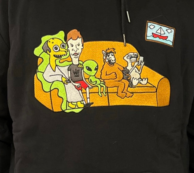 Black Couch Surfers Hoodie