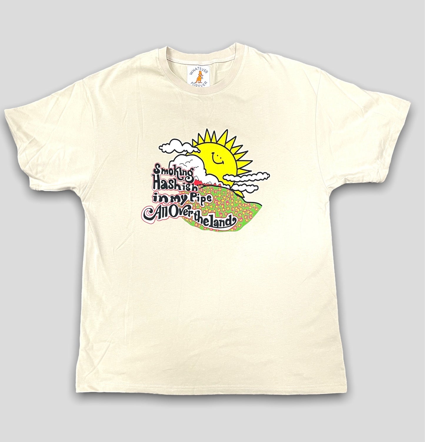 white Smoking Hashish in my pipe All Over the Land t shirt