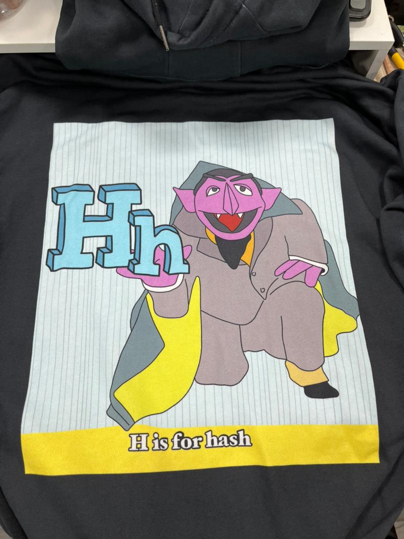 Whatever Forever H is for Hash Black Hoodie -Free Shipping